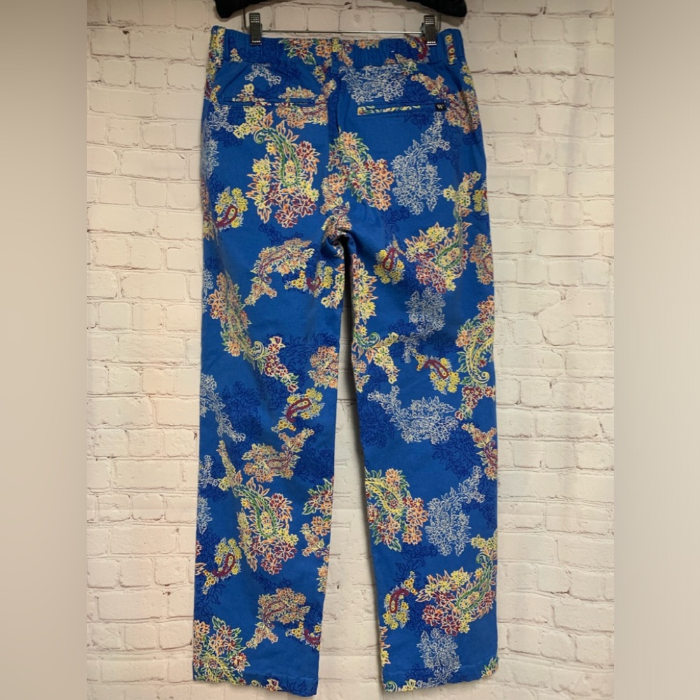 Houston White Blue Paisley Floral Pants Size S 32” - Picture 9 of 9
